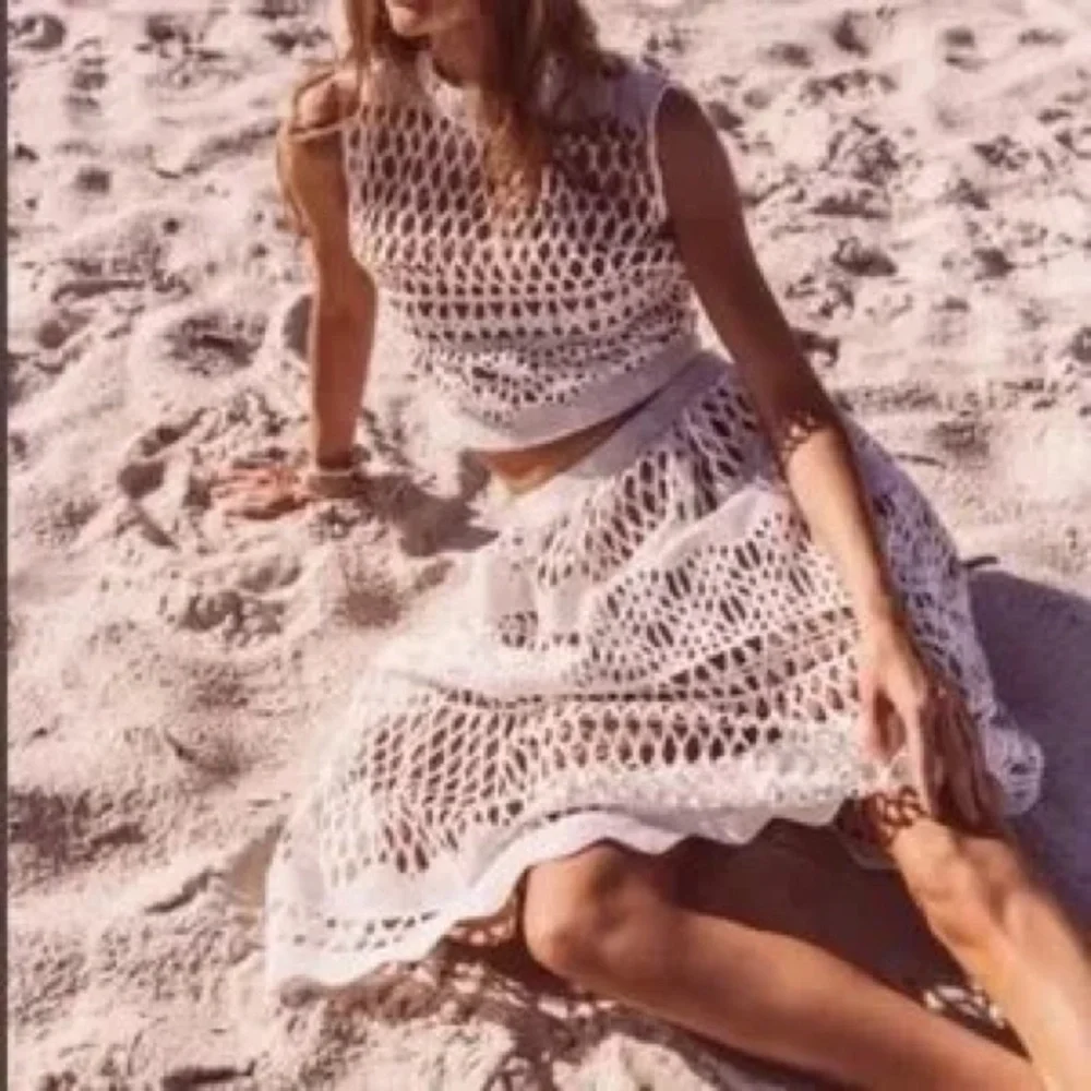 Free People Ministry Of Style Demure Set Crop Top & MIDI Skirt White Lace, 6